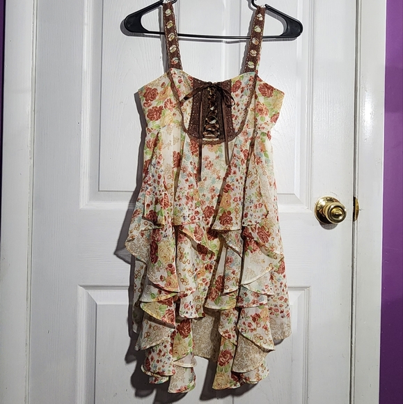 Axes Femme Dresses Axes Femme Pretty Floral Gyaru Asymmetrical